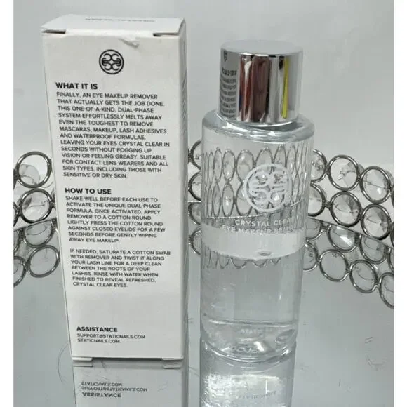 Bundle of 3 ~Crystal Clear Eye Makeup Remover ~NIB~Static Nails~50 ml/1.69 fl oz